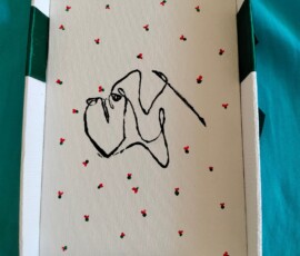 Dr Heidi Kuhn drew this image of Kerneelz hours after his bone cancer diagnosis and thoughtfully presented it in a gift box of cards at euthanasia—a final gift to Greta as Kerneelz was freed from pain.